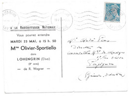 LEONIDE OLIVIER SPORTIELLO SOPRANO LYRIQUE LOHENGRIN - CARTON POUR ANDRE PEUS CONSERVATOIRE NATIONAL PERPIGNAN - Historical Documents
