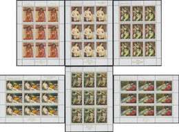 Yugoslavia Republic 1969 Painting Woman Mi#1352-1357 Complete Set In Minisheets Kleinbogen, Never Hinged - Unused Stamps