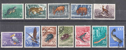 Yugoslavia Republic 1954 Animals Mi#738-749 Used - Oblitérés
