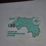 Guinea-(GN-SOT-0008C)-MAP OF GUINEA-(9)(100units)(Not Number Out Side)-used Card+1card Prepiad/gift Free - Guinea