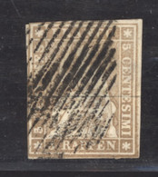0ch  0940 -  Suisse  :  ZNr 22 F  (o)  Papier Mince ,  Fil De Soie Vert , Brun Gris Mat - Gebraucht