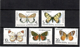Russia & USSR 1986 . Butterflies . 5v.  Michel # 5584-88 - Unused Stamps
