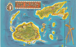 Fiji Islands Map Postcard - Fidji