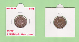 HOLANDA  5  CÉNTIMOS  1.980  BRONCE  KM#181  VF/MBC   T-DL-12.645 - Otros & Sin Clasificación