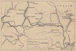 G4176 France - Ligne Des Alpes De Digne A Nice - 1919 Vintage Map - Mappa Epoca - Landkarten