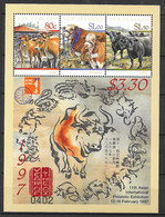 New Zealand 1997 MiNr. Block 64  Farm Ox Chinese New Year HONG KONG S/sh MNH** With Number (Special Edition Pack) 7,00 € - Farm