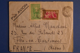 N19 MADAGASCAR BELLE LETTRE 1938 PAR AVION TANANARIVE POUR FERE EN TARDENOIS FRANCE + AFFRANCH INTERESSANT - Lettres & Documents