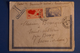 N19 MADAGASCAR BELLE LETTRE 1940 PAR AVION TANANARIVE POUR BUXY FRANCE + AFFRANCH PLAISANT - Covers & Documents