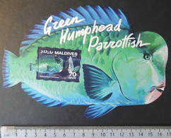 Maldives 2015 Green Humphead Parrotfish Marine Life Souvenir Sheet Mnh - Maldives (1965-...)