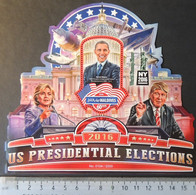 Maldives 2016 Us Presidential Elections Barack Obama Donald Trump Hillary Clinton Americana M/sheet Mnh - Maldives (1965-...)