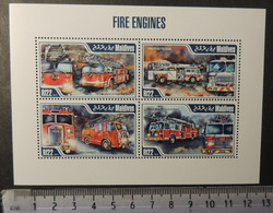 Maldives 2013 Fire Engines M/sheet Mnh - Maldives (1965-...)