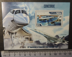 Maldives 2013 Concorde Aviation Transport Souvenir Sheet Mnh - Maldives (1965-...)