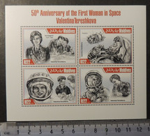 Maldives 2013 Space Women Valentina Tereshkova Yuri Gagarin M/sheet Mnh - Maldives (1965-...)