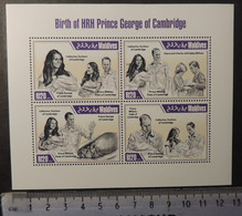 Maldives 2013 Birth Of Prince George William And Kate Royalty M/sheet Mnh - Maldives (1965-...)