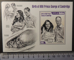 Maldives 2013 Birth Of Prince George William And Kate Royalty Diana Souvenir Sheet Mnh - Maldives (1965-...)