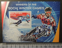 Maldives 2016 Sport Sochi Winter Olympic Games Winners Viktor Ahn Vic Wild Souvenir Sheet Mnh - Maldives (1965-...)