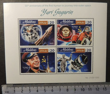 Maldives 2016 Space Yuri Gagarin Vostok 1 Rockets M/sheet Mnh - Maldives (1965-...)