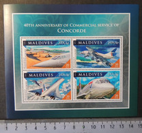 Maldives 2016 Concorde Aviation Transport M/sheet Mnh - Maldives (1965-...)