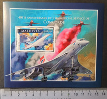 Maldives 2016 Concorde Aviation Transport Red Arrows Raf M/sheet Mnh - Maldives (1965-...)