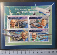 Maldives 2016 William Boeing Aviation Transport M/sheet Mnh - Maldives (1965-...)