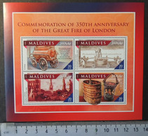 Maldives 2016 Great Fire Of London Disasters M/sheet Mnh - Maldives (1965-...)