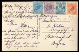 Monaco Postcard To Bavaria Franked With Scott Nos 64,66,70,73. Yvert Nos 76,77a,81,84. - Brieven En Documenten