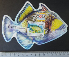 St Thomas 2015 Fish Singapore Stamp Exhibition Souvenir Sheet Mnh - Volledige & Onvolledige Vellen