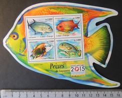 St Thomas 2015 Fish Singapore Stamp Exhibition M/sheet Mnh - Ganze Bögen