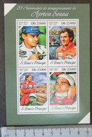 St Thomas 2014 Formula 1 Ayrton Senna Sport M/sheet Mnh - Feuilles Complètes Et Multiples