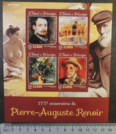 St Thomas 2016 Art Pierre-auguste Renoir Paintings Fruit Nudes Women M/sheet Mnh - Volledige & Onvolledige Vellen