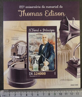 St Thomas 2016 Thomas Edison Inventor Gramphone S/sheet Mnh - Volledige & Onvolledige Vellen