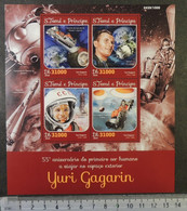 St Thomas 2016 Space Yuri Gagarin Astronauts Vostok 1 Rockets M/sheet Mnh - Hojas Completas