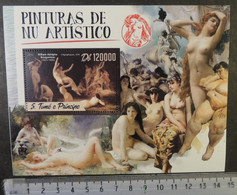 St Thomas 2016 Art Nudes Paintings Bouguereau Women M/sheet Mnh - Hojas Completas