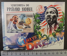 St Thomas 2016 Nobel Martin Luther King M/sheet Mnh - Ganze Bögen