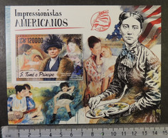 St Thomas 2016 Art American Impressionists Paintings Cassatt Women M/sheet Mnh - Hojas Completas