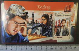 St Thomas 2016 Chess Hou Yifan Magnus Carlsen S/sheet Mnh - Feuilles Complètes Et Multiples