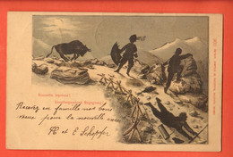 ZMA-39 RARE SELTEN Humour Rencontre Imprévue Dans Les Alpes Suisses.Unvorhergesehene Begegnung. Circ. Vaulion 1900 - Vaulion