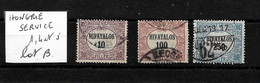 HONGRIE 1921 / Lot De 3 Timbres De Service Oblitérés YT 1,4 Et 5  >>> Soldés !!  Lot B - Officials