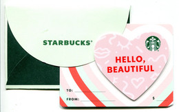 STARBUCKS USA 2020 - 6187 - Valentine's Day , Hello , Beautiful - Gift Cards