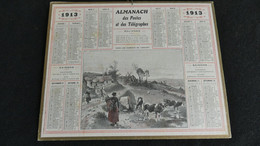 Almanach Des Postes Et Télégraphes 1913 - Dans Les Hameaux De L' Argoat  - Bon état Complet- Calendrier - Tamaño Grande : 1901-20