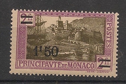 Monaco - 1926 - N°Yv. 110 - 1f50 Sur 2f - Neuf Luxe ** / MNH / Postfrisch - Altri & Non Classificati