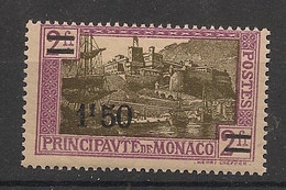 Monaco - 1926 - N°Yv. 110 - 1f50 Sur 2f - Neuf Luxe ** / MNH / Postfrisch - Sonstige & Ohne Zuordnung