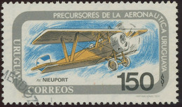 URUGUAY 1974 Pioneers Of Flying 150 P. Nieuport VFU MAJOR VARIETY MISSING COLOR - Uruguay