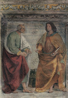 CARTOLINA  LORETO,MARCHE,L.SIGNORELLI (1491-1496)SAGRESTIA DI S.GIOVANNI-DUE APOSTOLI,STORIE,CULTURA,NON VIAGGIATA - Ancona