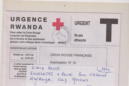 CROIX ROUGE-enveloppe Pour Urgence RWANDA-CAD MOUGINS - Croix Rouge