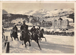 Saint Moritz      Suisse  .  Course De Chevaux Dans La Neige  1934      (voir Scan) - Sankt Moritz