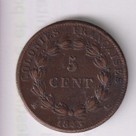 5 Centimes France Pour Les Colonies 1843 A - Louis Philippe 1er - TTB+ - Franse Koloniën (1817-1844)