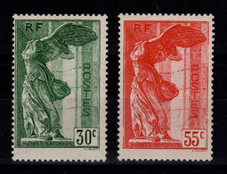 YV 354 & 355 Victoires De Samothrace N* (infime Trace) Cote 170+ Euros - Unused Stamps