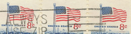 USA 1972 8 C Flag And White House Strip Of Three Superb Air Mail Cover VARIETIES - Cartas & Documentos