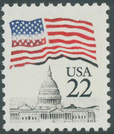 USA ABART 1985 22 (C.) Flagge über Dem Capitol, Postfr. MISSING + WRONG COLOUR - Abarten & Kuriositäten